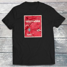 Hollywood Sign Close Up Map T-Shirt -- pink graphic